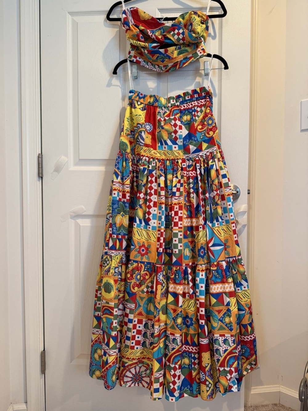 Vibrant Multicolor Patchwork Maxi Dress - Bold Yellow Floral & Geometric Print